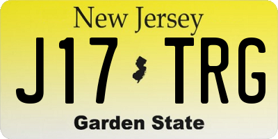 NJ license plate J17TRG