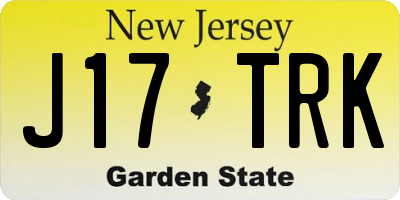 NJ license plate J17TRK