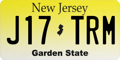 NJ license plate J17TRM