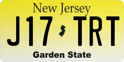 NJ license plate J17TRT