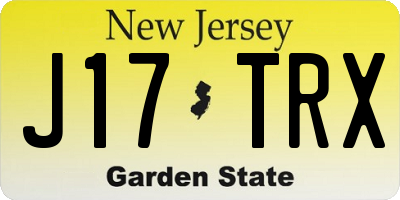 NJ license plate J17TRX