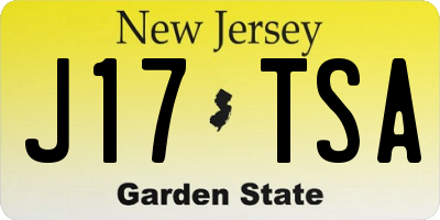 NJ license plate J17TSA