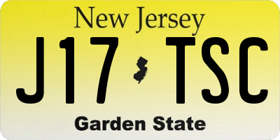 NJ license plate J17TSC