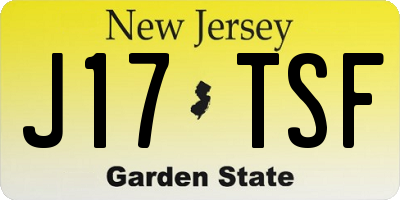 NJ license plate J17TSF