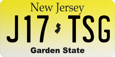 NJ license plate J17TSG