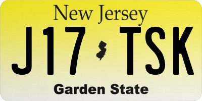 NJ license plate J17TSK