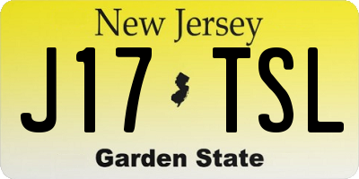 NJ license plate J17TSL