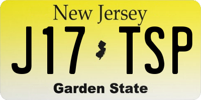 NJ license plate J17TSP