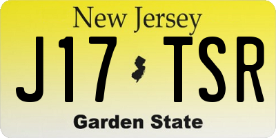 NJ license plate J17TSR