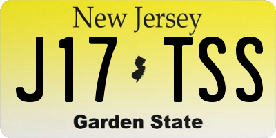 NJ license plate J17TSS