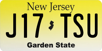NJ license plate J17TSU