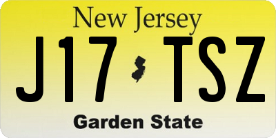 NJ license plate J17TSZ