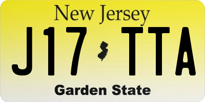 NJ license plate J17TTA