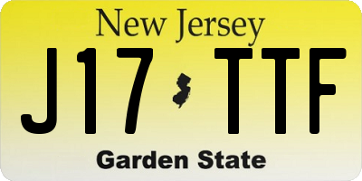 NJ license plate J17TTF