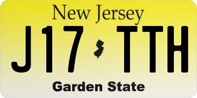 NJ license plate J17TTH