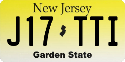 NJ license plate J17TTI