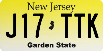 NJ license plate J17TTK