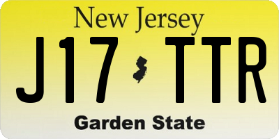 NJ license plate J17TTR