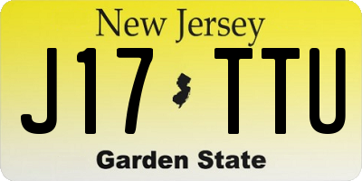 NJ license plate J17TTU