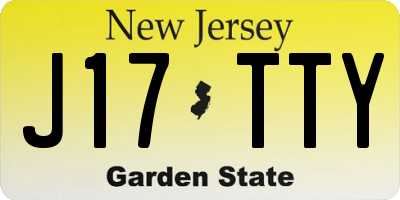 NJ license plate J17TTY