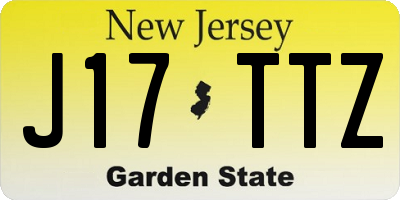 NJ license plate J17TTZ