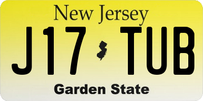 NJ license plate J17TUB