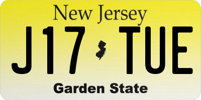 NJ license plate J17TUE