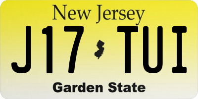 NJ license plate J17TUI