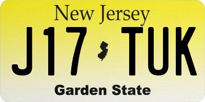 NJ license plate J17TUK