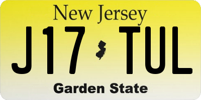 NJ license plate J17TUL