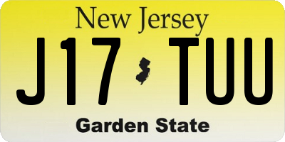 NJ license plate J17TUU