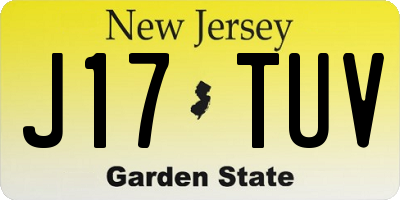NJ license plate J17TUV