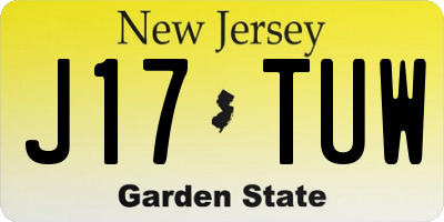 NJ license plate J17TUW