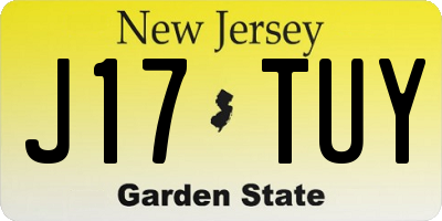 NJ license plate J17TUY