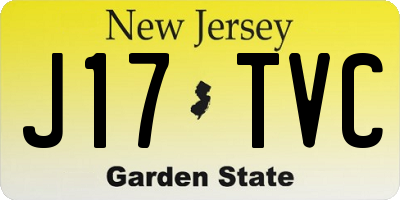 NJ license plate J17TVC