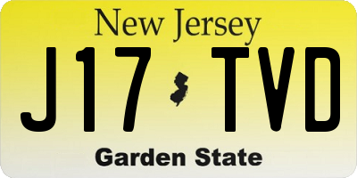 NJ license plate J17TVD