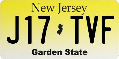 NJ license plate J17TVF