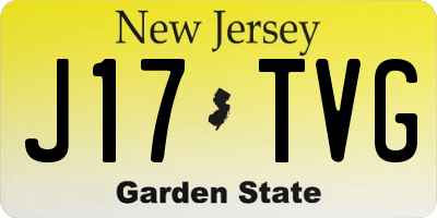NJ license plate J17TVG