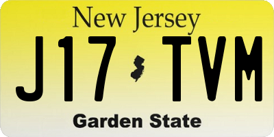 NJ license plate J17TVM