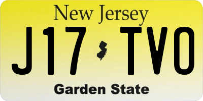 NJ license plate J17TVO