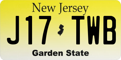 NJ license plate J17TWB