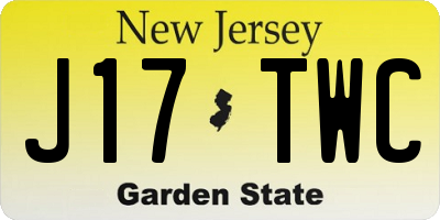 NJ license plate J17TWC