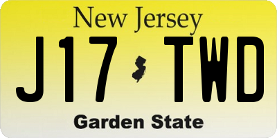 NJ license plate J17TWD