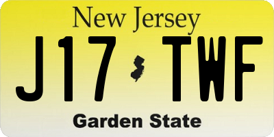 NJ license plate J17TWF