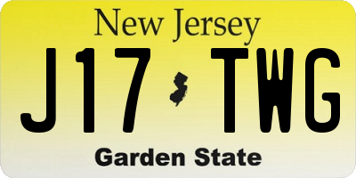NJ license plate J17TWG