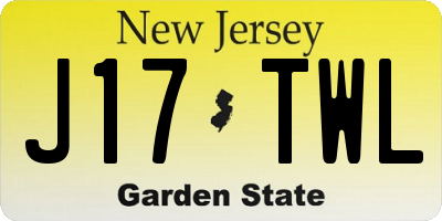 NJ license plate J17TWL
