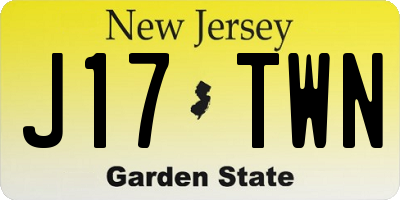 NJ license plate J17TWN