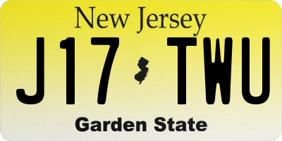 NJ license plate J17TWU