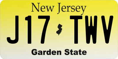NJ license plate J17TWV