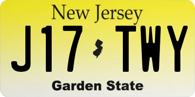 NJ license plate J17TWY